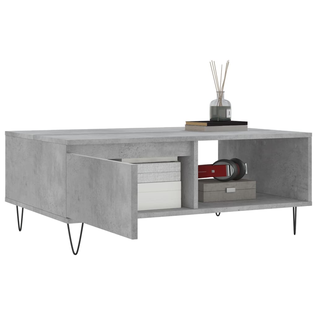 Salontafel 90x60x35 cm bewerkt hout betongrijs is nu te koop bij PeponiXL, paradijselijk wonen!
