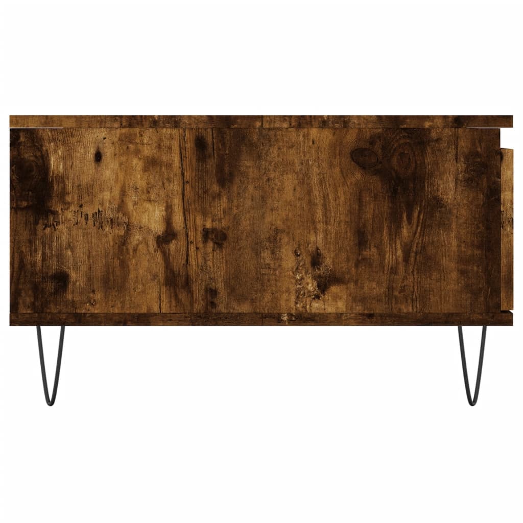 Salontafel 90x60x35 cm bewerkt hout gerookt eikenkleurig is nu te koop bij PeponiXL, paradijselijk wonen!