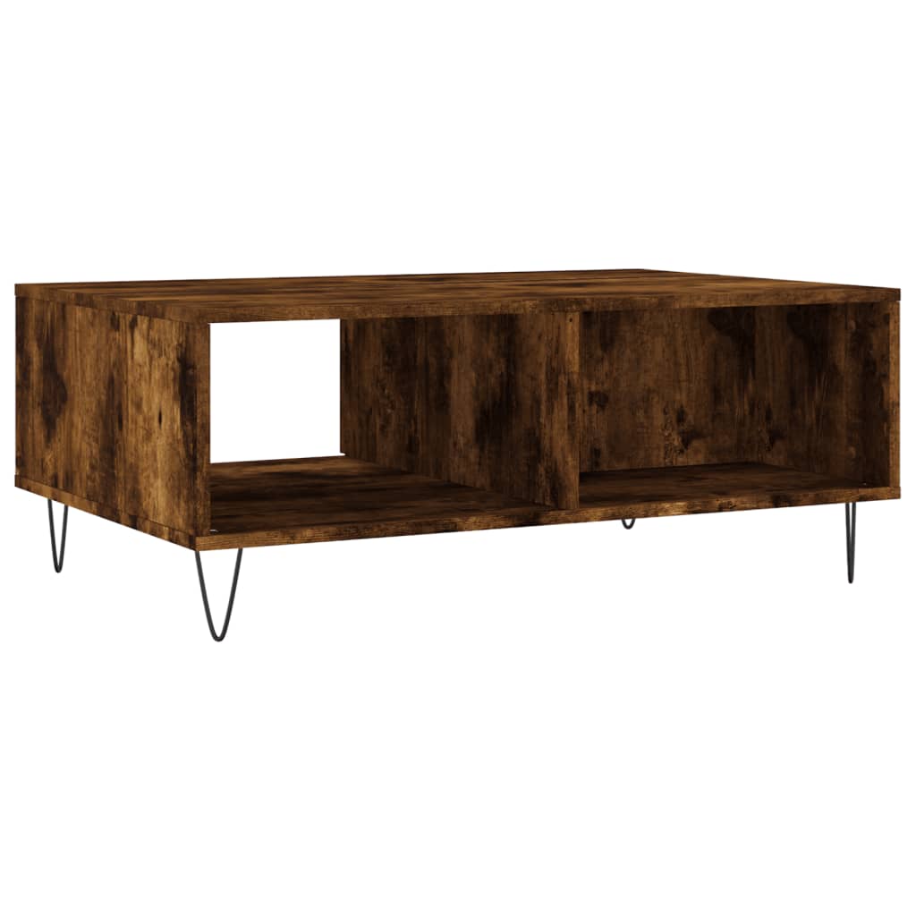Salontafel 90x60x35 cm bewerkt hout gerookt eikenkleurig is nu te koop bij PeponiXL, paradijselijk wonen!