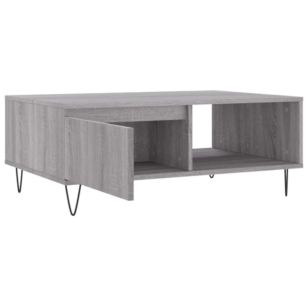 Salontafel 90x60x35 cm bewerkt hout grijs sonoma eikenkleurig is nu te koop bij PeponiXL, paradijselijk wonen!