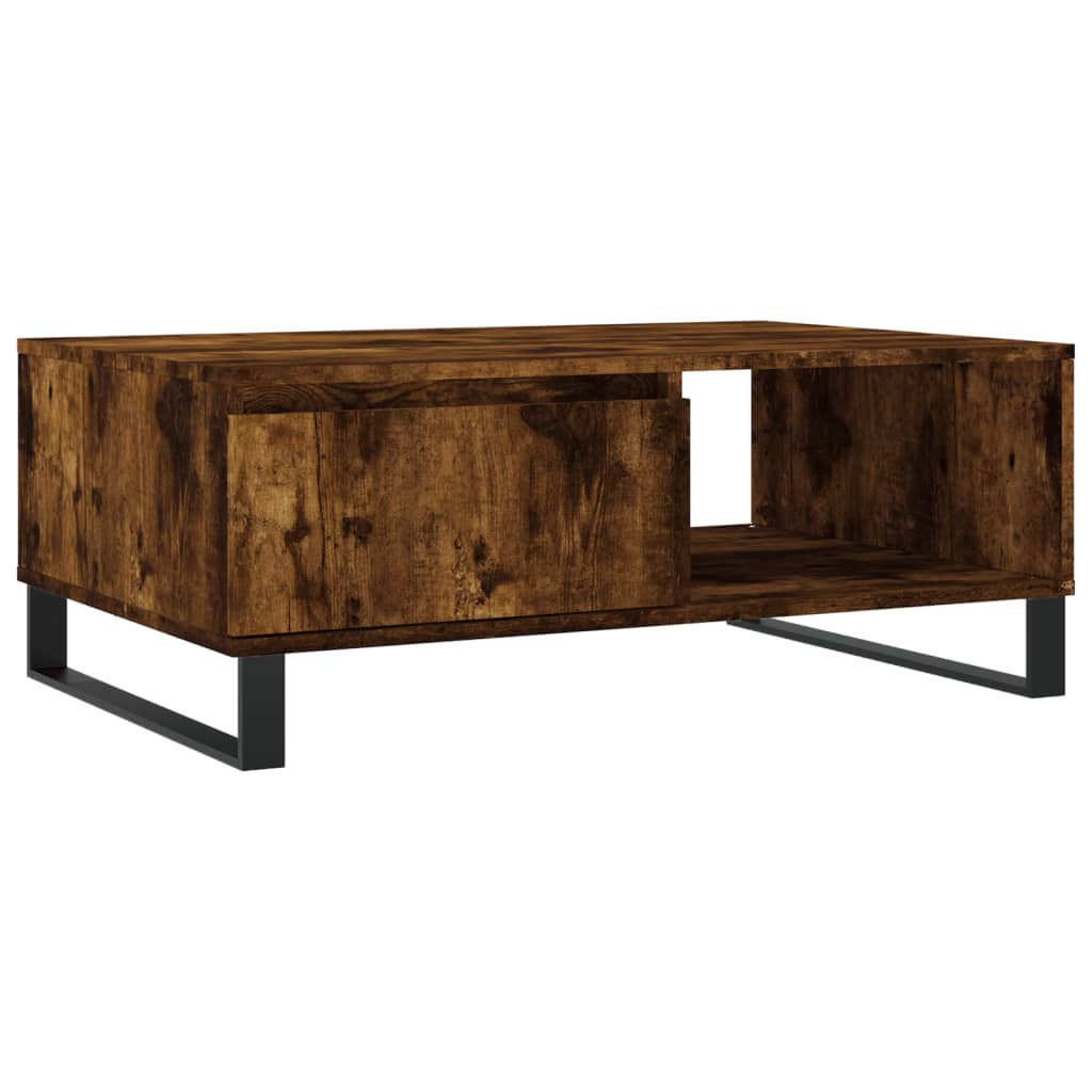 Salontafel 90x60x35 cm bewerkt hout gerookt eikenkleurig is nu te koop bij PeponiXL, paradijselijk wonen!
