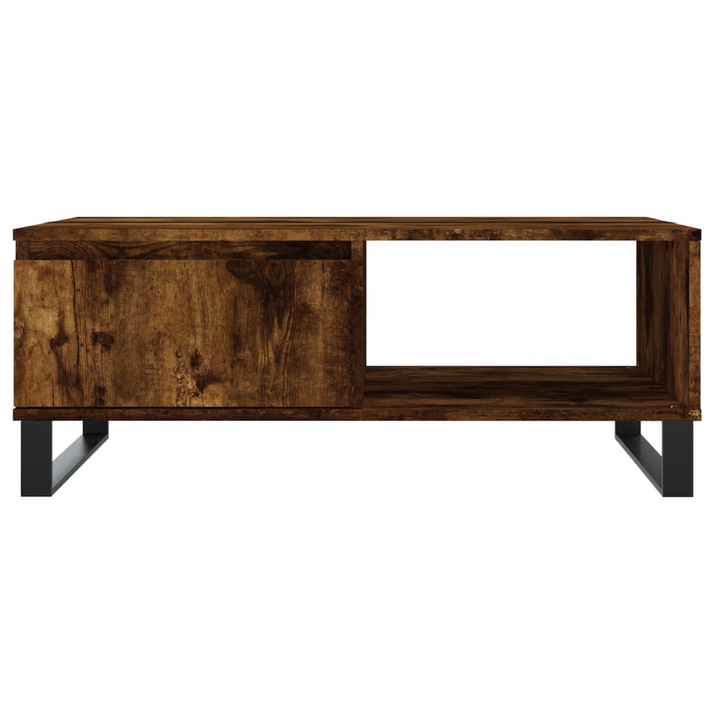 Salontafel 90x60x35 cm bewerkt hout gerookt eikenkleurig is nu te koop bij PeponiXL, paradijselijk wonen!