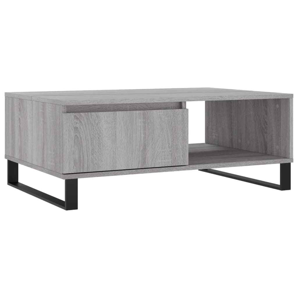 Salontafel 90x60x35 cm bewerkt hout grijs sonoma eikenkleurig is nu te koop bij PeponiXL, paradijselijk wonen!