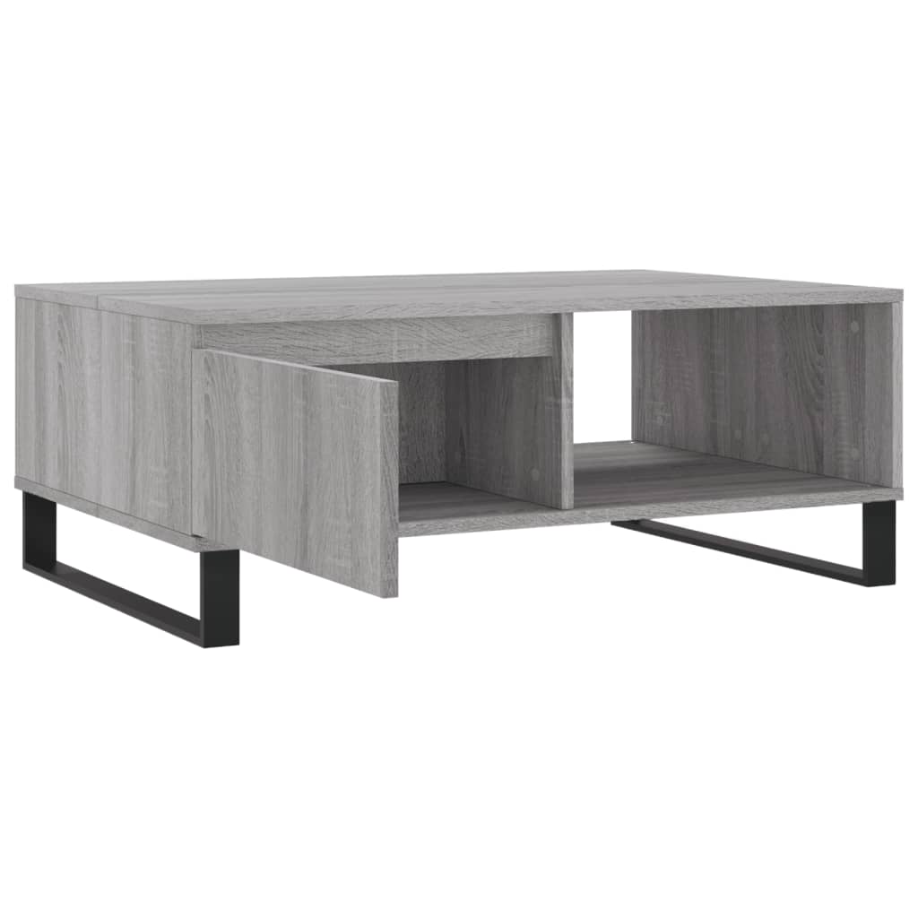 Salontafel 90x60x35 cm bewerkt hout grijs sonoma eikenkleurig is nu te koop bij PeponiXL, paradijselijk wonen!