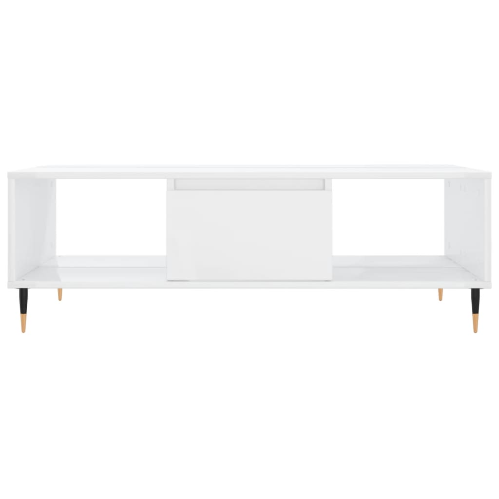 Salontafel 104x60x35 cm bewerkt hout hoogglans wit is nu te koop bij PeponiXL, paradijselijk wonen!