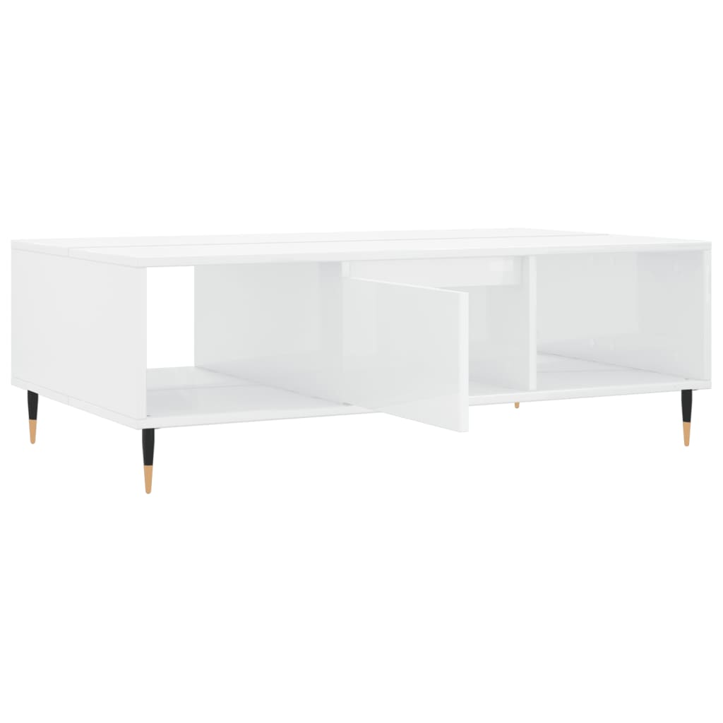 Salontafel 104x60x35 cm bewerkt hout hoogglans wit is nu te koop bij PeponiXL, paradijselijk wonen!