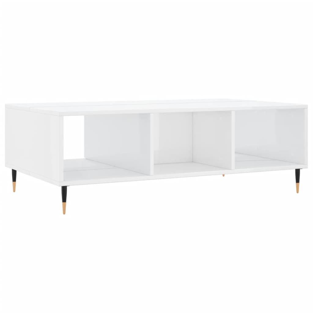Salontafel 104x60x35 cm bewerkt hout hoogglans wit is nu te koop bij PeponiXL, paradijselijk wonen!