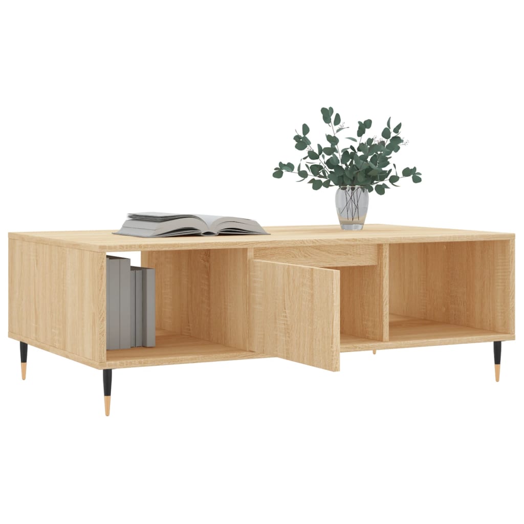 Salontafel 104x60x35 cm bewerkt hout sonoma eikenkleurig is nu te koop bij PeponiXL, paradijselijk wonen!