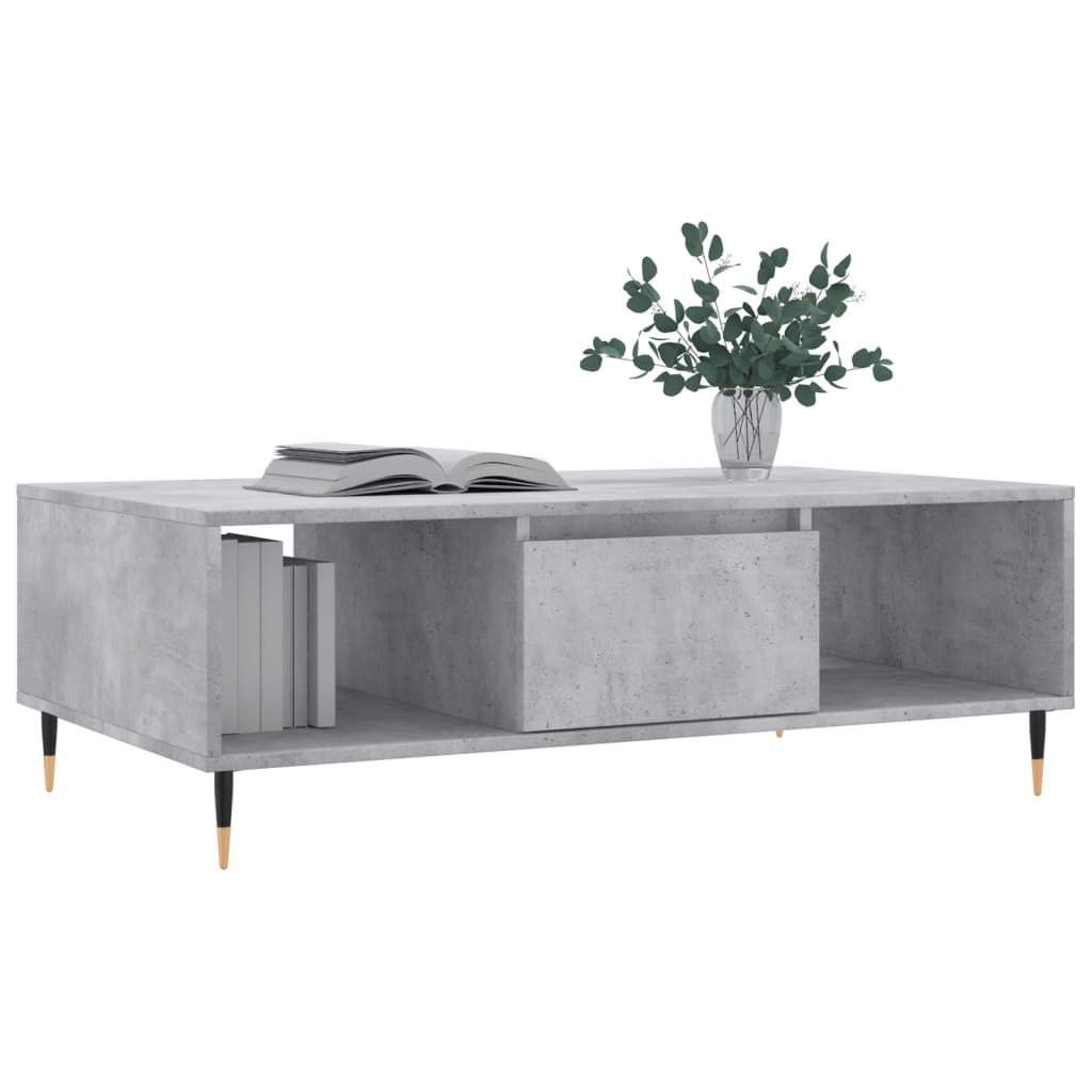 Salontafel 104x60x35 cm bewerkt hout betongrijs is nu te koop bij PeponiXL, paradijselijk wonen!