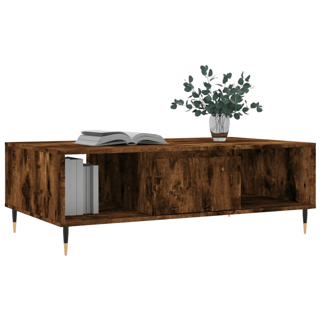 Salontafel 104x60x35 cm bewerkt hout gerookt eikenkleurig is nu te koop bij PeponiXL, paradijselijk wonen!