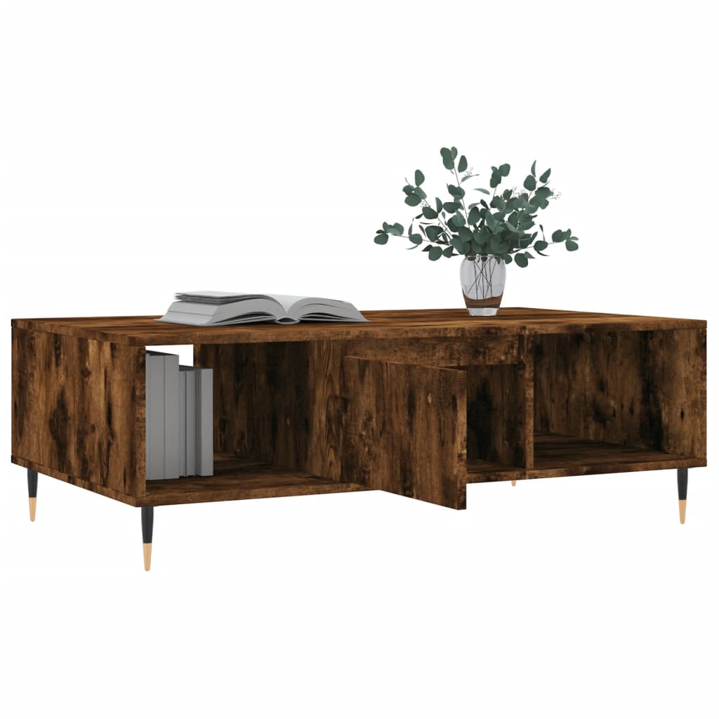 Salontafel 104x60x35 cm bewerkt hout gerookt eikenkleurig is nu te koop bij PeponiXL, paradijselijk wonen!