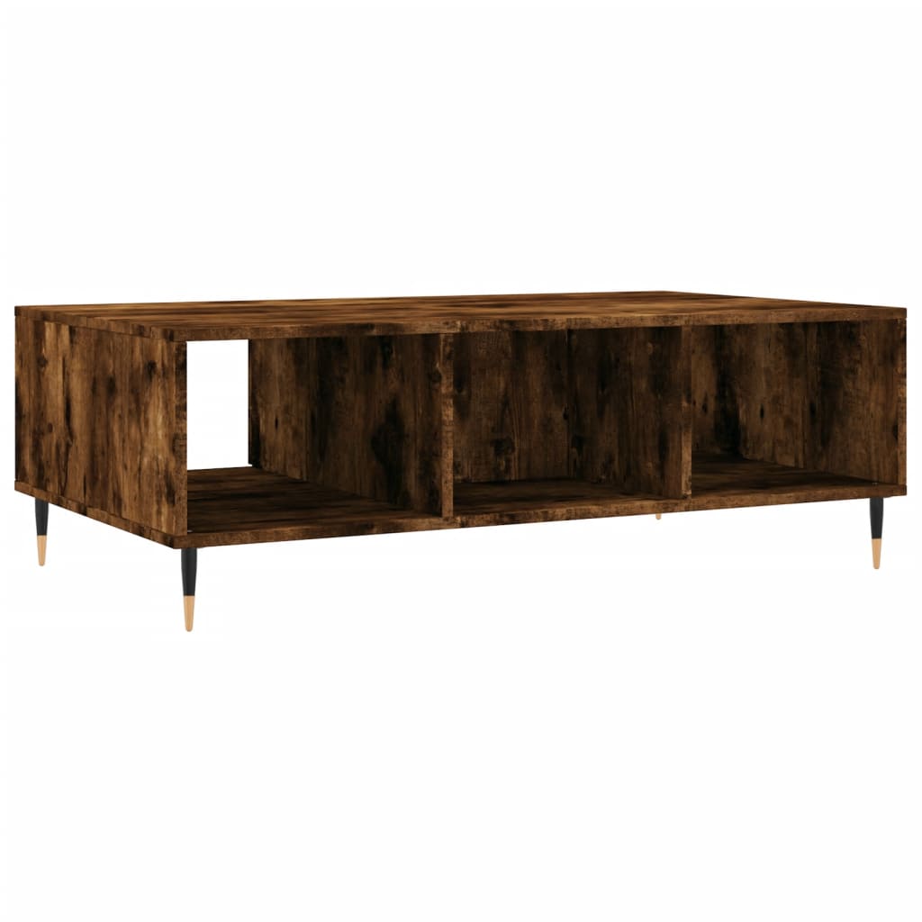 Salontafel 104x60x35 cm bewerkt hout gerookt eikenkleurig is nu te koop bij PeponiXL, paradijselijk wonen!