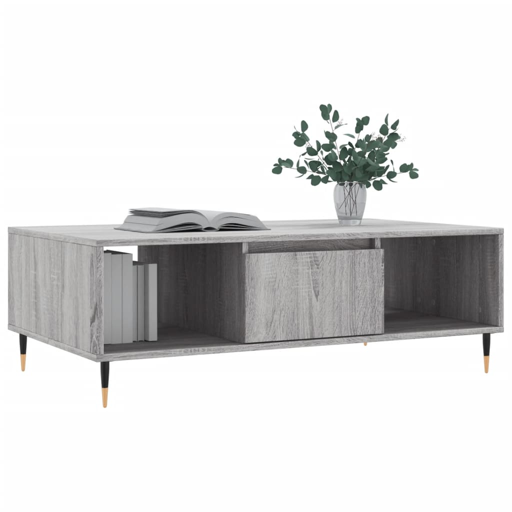 Salontafel 104x60x35 cm bewerkt hout grijs sonoma is nu te koop bij PeponiXL, paradijselijk wonen!