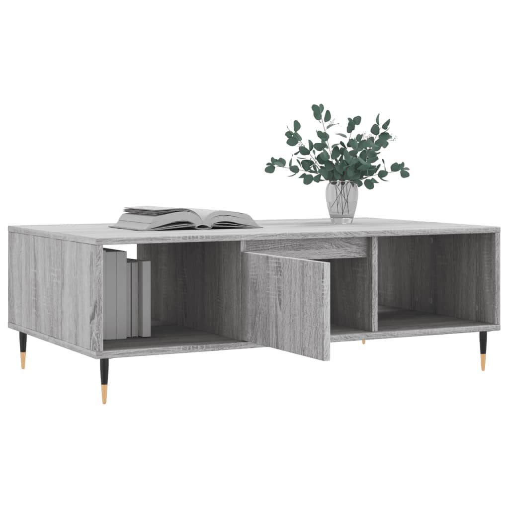 Salontafel 104x60x35 cm bewerkt hout grijs sonoma is nu te koop bij PeponiXL, paradijselijk wonen!