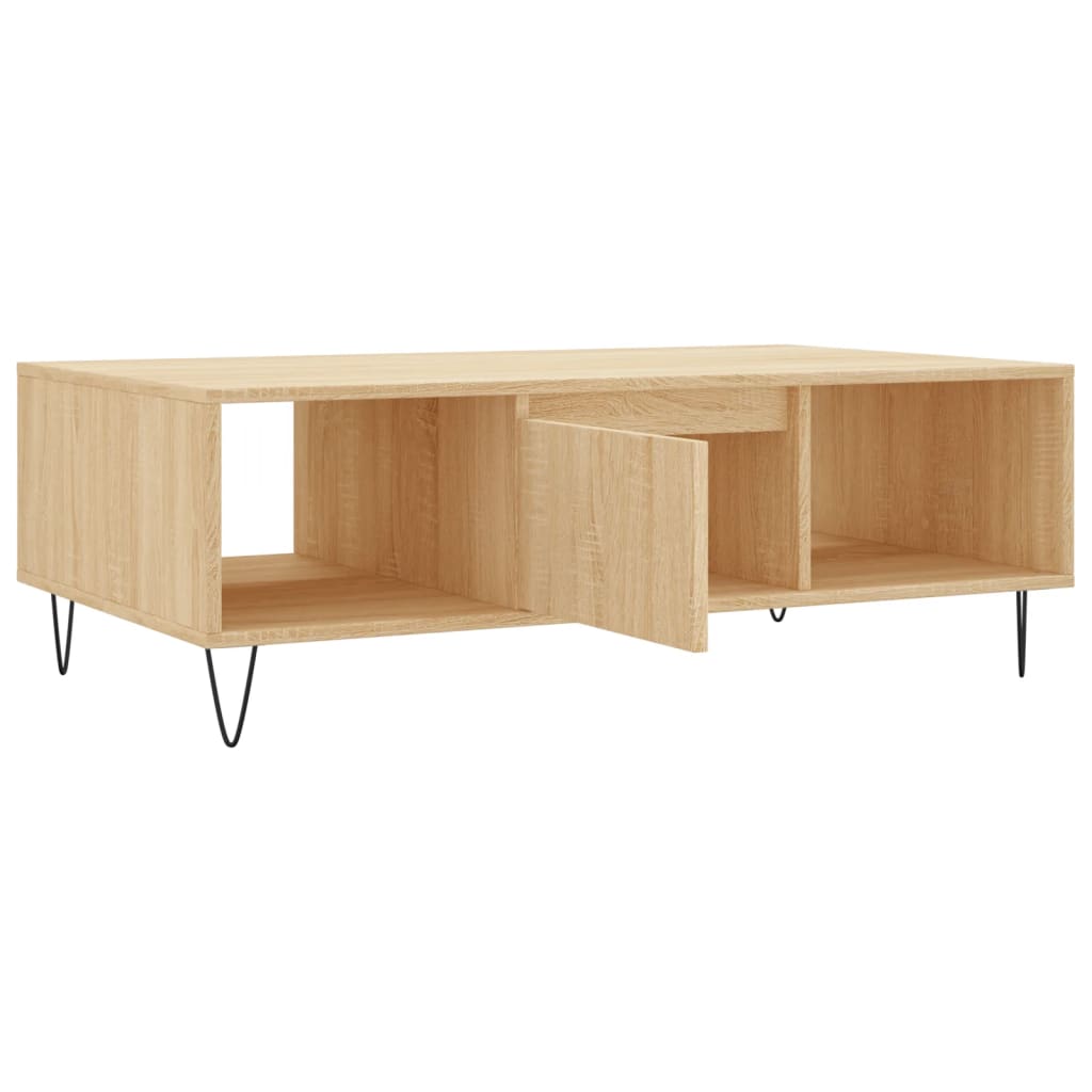 Salontafel 104x60x35 cm bewerkt hout sonoma eikenkleurig is nu te koop bij PeponiXL, paradijselijk wonen!