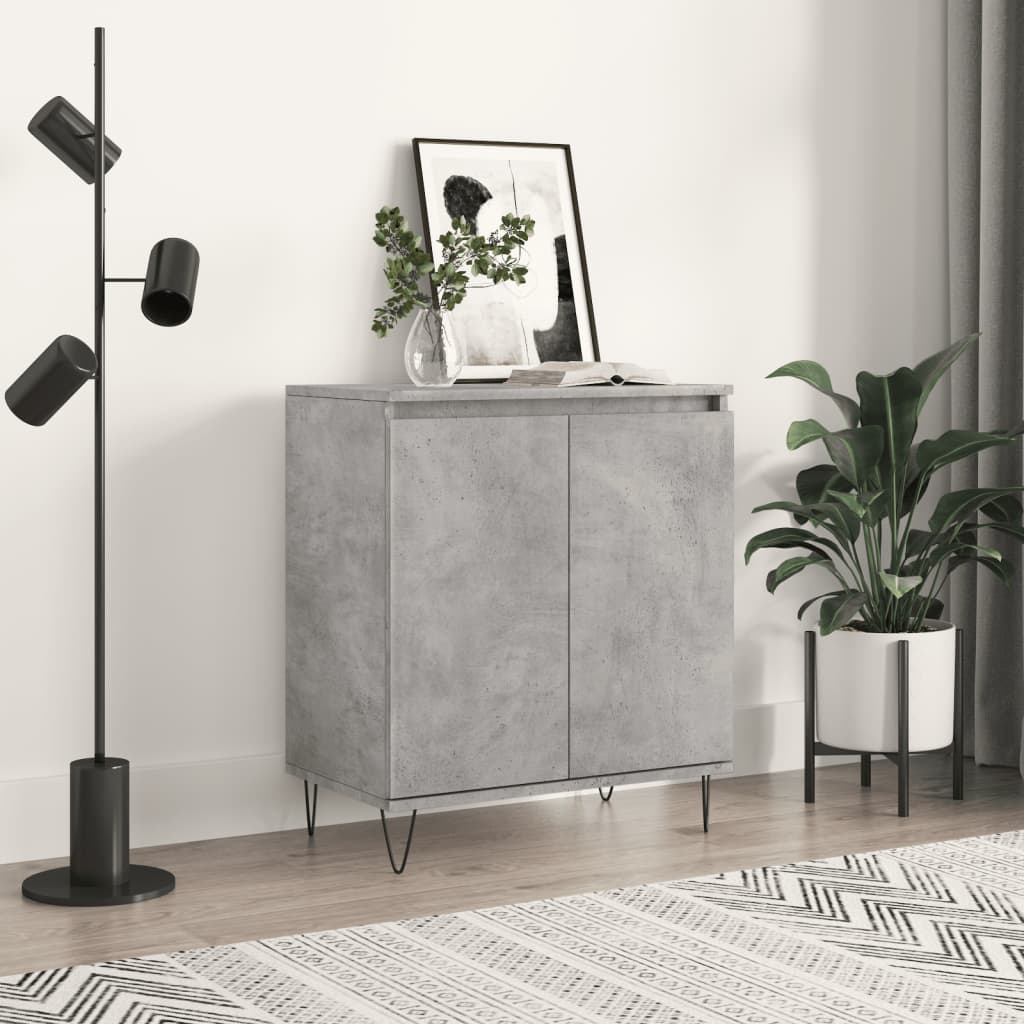 Dressoir 60x35x70 cm bewerkt hout betongrijs is nu te koop bij PeponiXL, paradijselijk wonen!