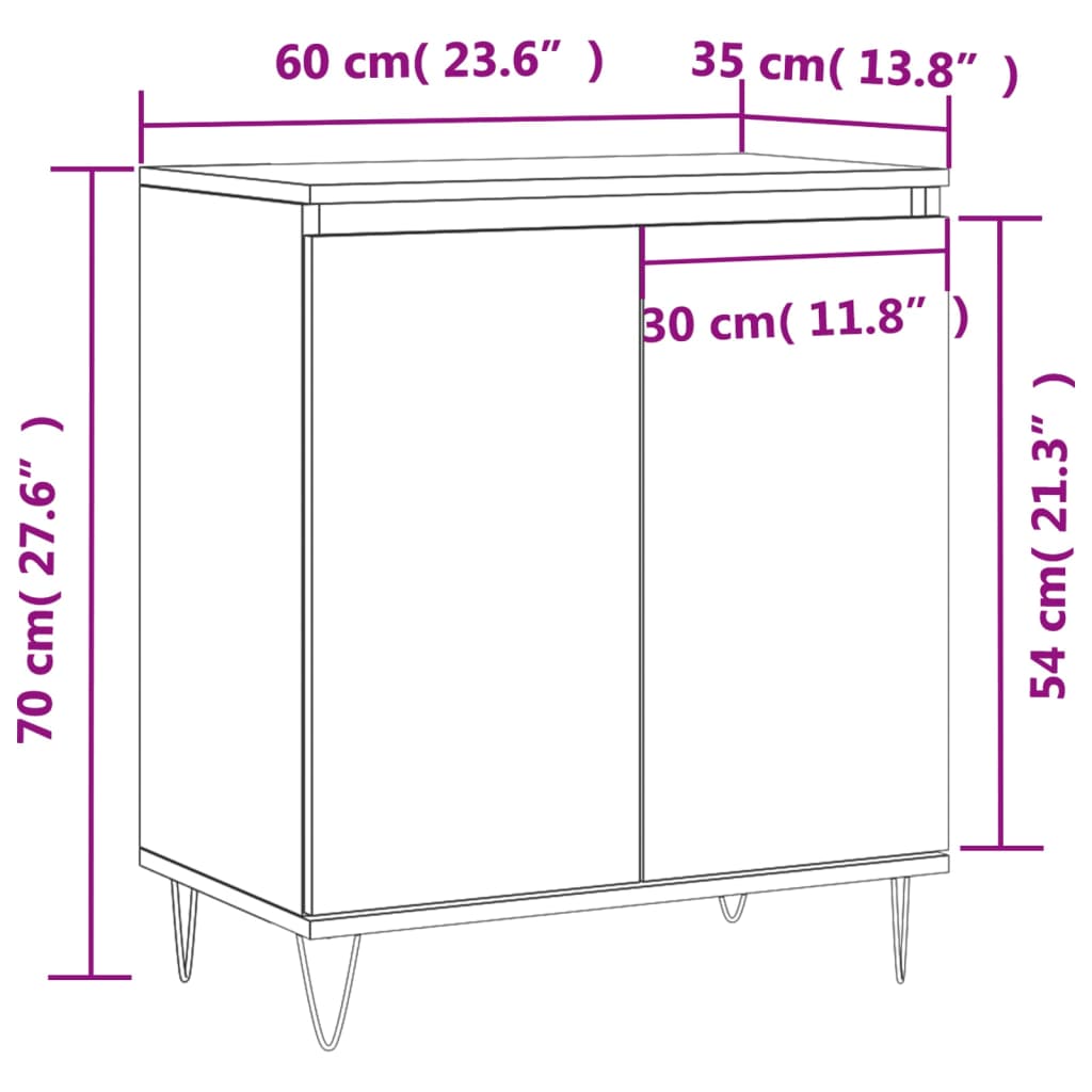 Dressoir 60x35x70 cm bewerkt hout gerookt eikenkleurig is nu te koop bij PeponiXL, paradijselijk wonen!