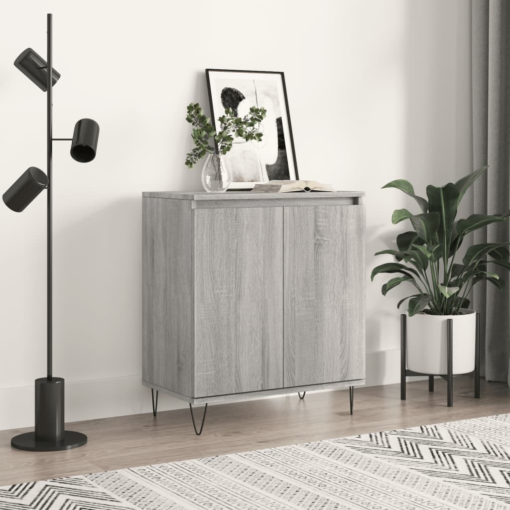 Dressoir 60x35x70 cm bewerkt hout grijs sonoma eikenkleurig is nu te koop bij PeponiXL, paradijselijk wonen!