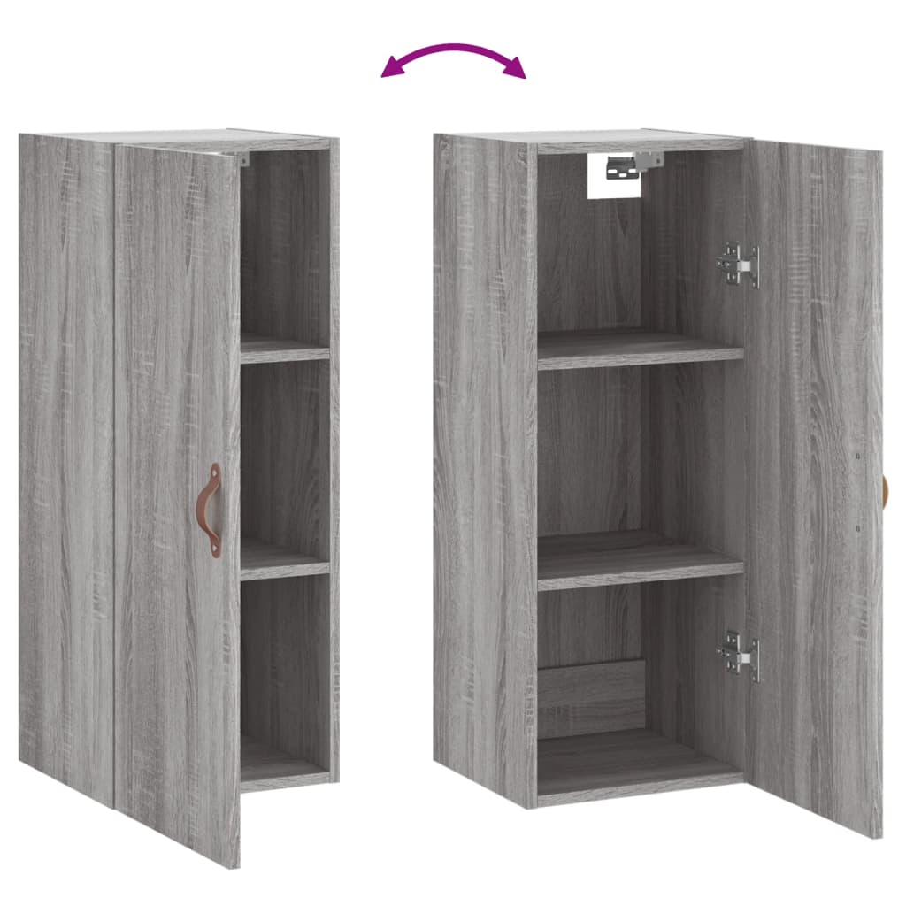 Bovenkast 34,5x34x90 cm grijs sonoma eikenkleurig is nu te koop bij PeponiXL, paradijselijk wonen!