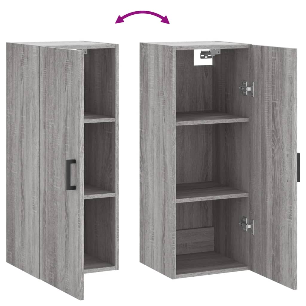 Bovenkast 34,5x34x90 cm grijs sonoma eikenkleurig is nu te koop bij PeponiXL, paradijselijk wonen!
