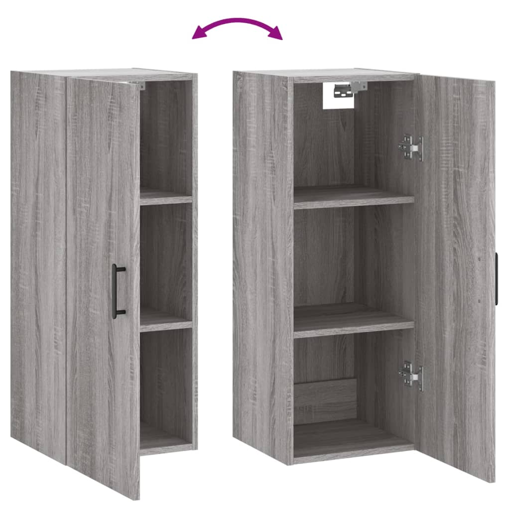 Bovenkast 34,5x34x90 cm grijs sonoma eikenkleurig is nu te koop bij PeponiXL, paradijselijk wonen!