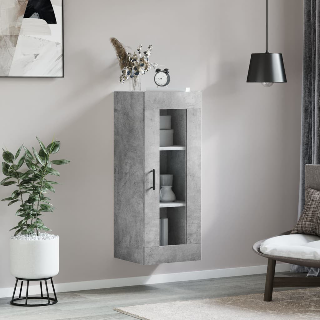 Wandkast 34,5x34x90 cm betongrijs is nu te koop bij PeponiXL, paradijselijk wonen!