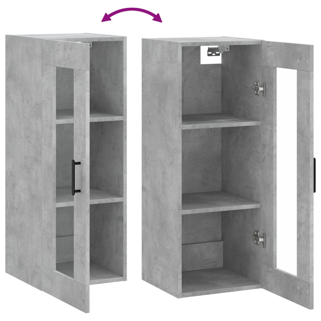 Wandkast 34,5x34x90 cm betongrijs is nu te koop bij PeponiXL, paradijselijk wonen!