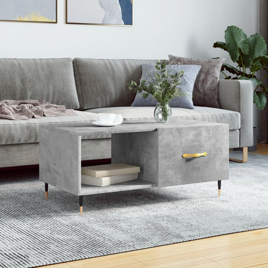 Salontafel 90x50x40 cm bewerkt hout betongrijs is nu te koop bij PeponiXL, paradijselijk wonen!
