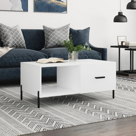 Salontafel 90x50x40 cm bewerkt hout wit is nu te koop bij PeponiXL, paradijselijk wonen!