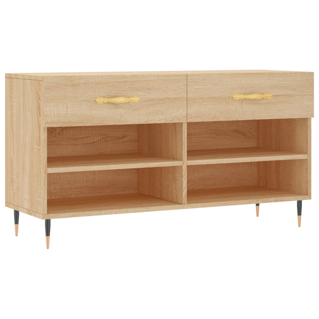 Schoenenbank 102x35x55 cm bewerkt hout sonoma eikenkleurig is nu te koop bij PeponiXL, paradijselijk wonen!