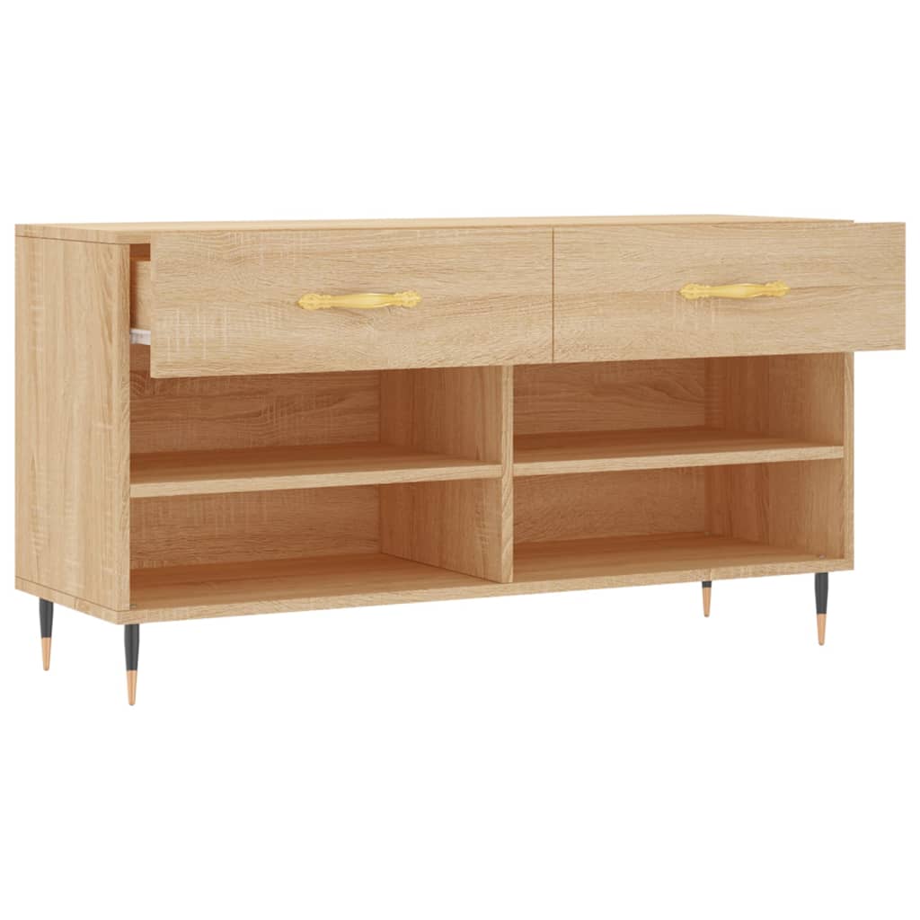 Schoenenbank 102x35x55 cm bewerkt hout sonoma eikenkleurig is nu te koop bij PeponiXL, paradijselijk wonen!