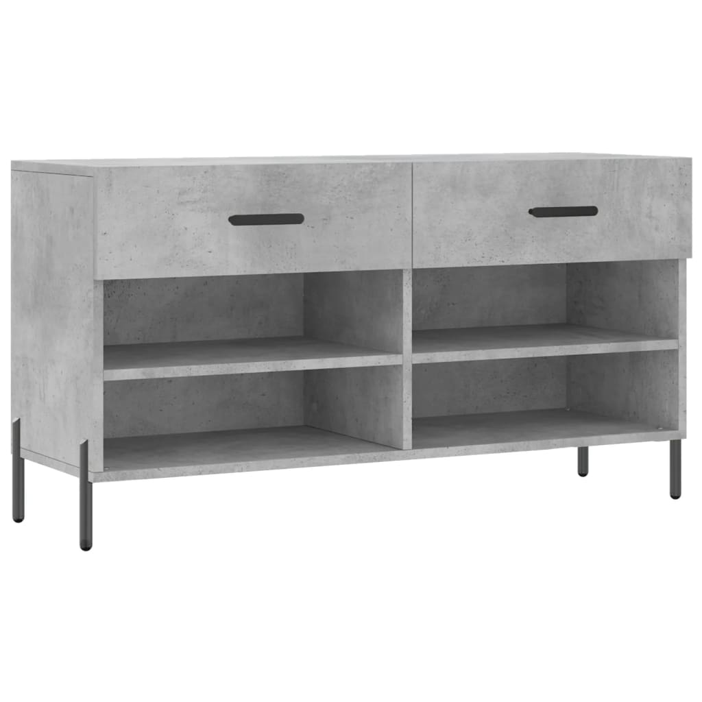 Schoenenbank 102x35x55 cm bewerkt hout betongrijs is nu te koop bij PeponiXL, paradijselijk wonen!