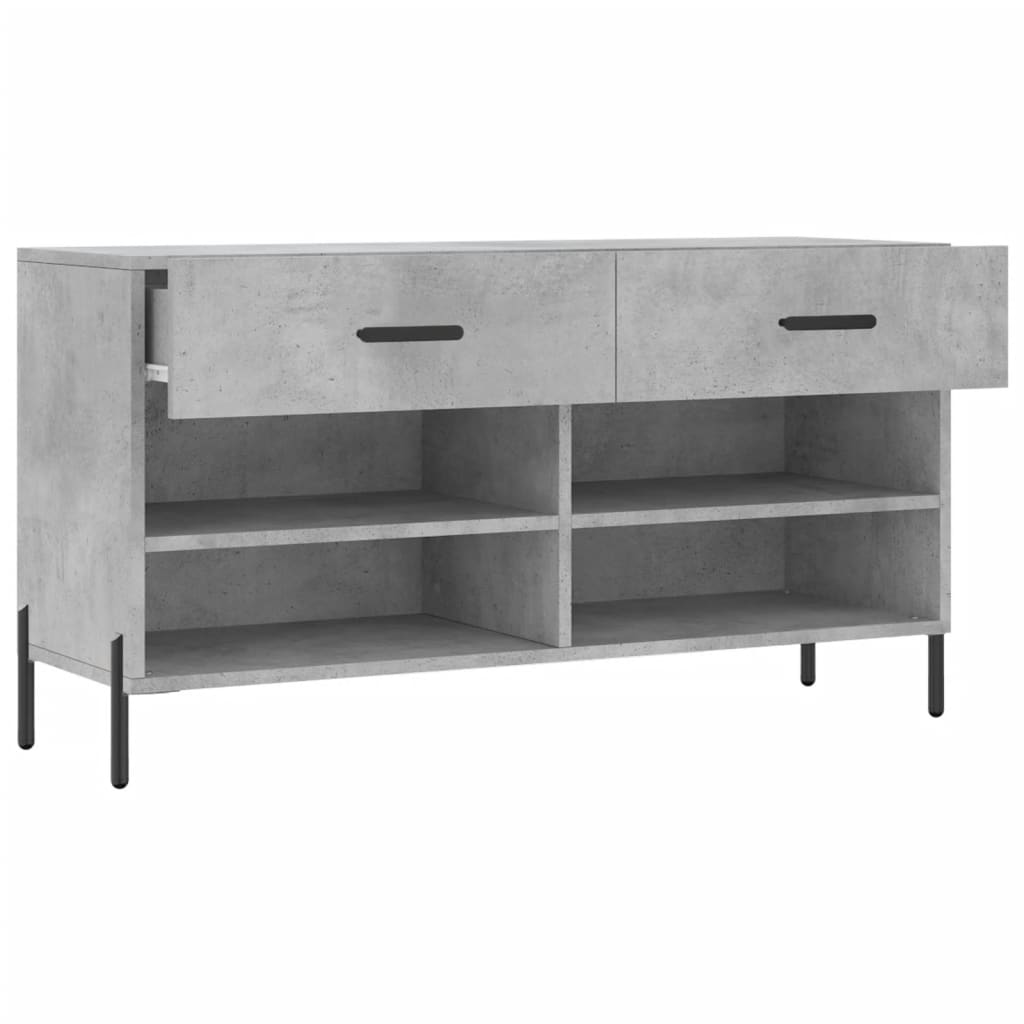 Schoenenbank 102x35x55 cm bewerkt hout betongrijs is nu te koop bij PeponiXL, paradijselijk wonen!