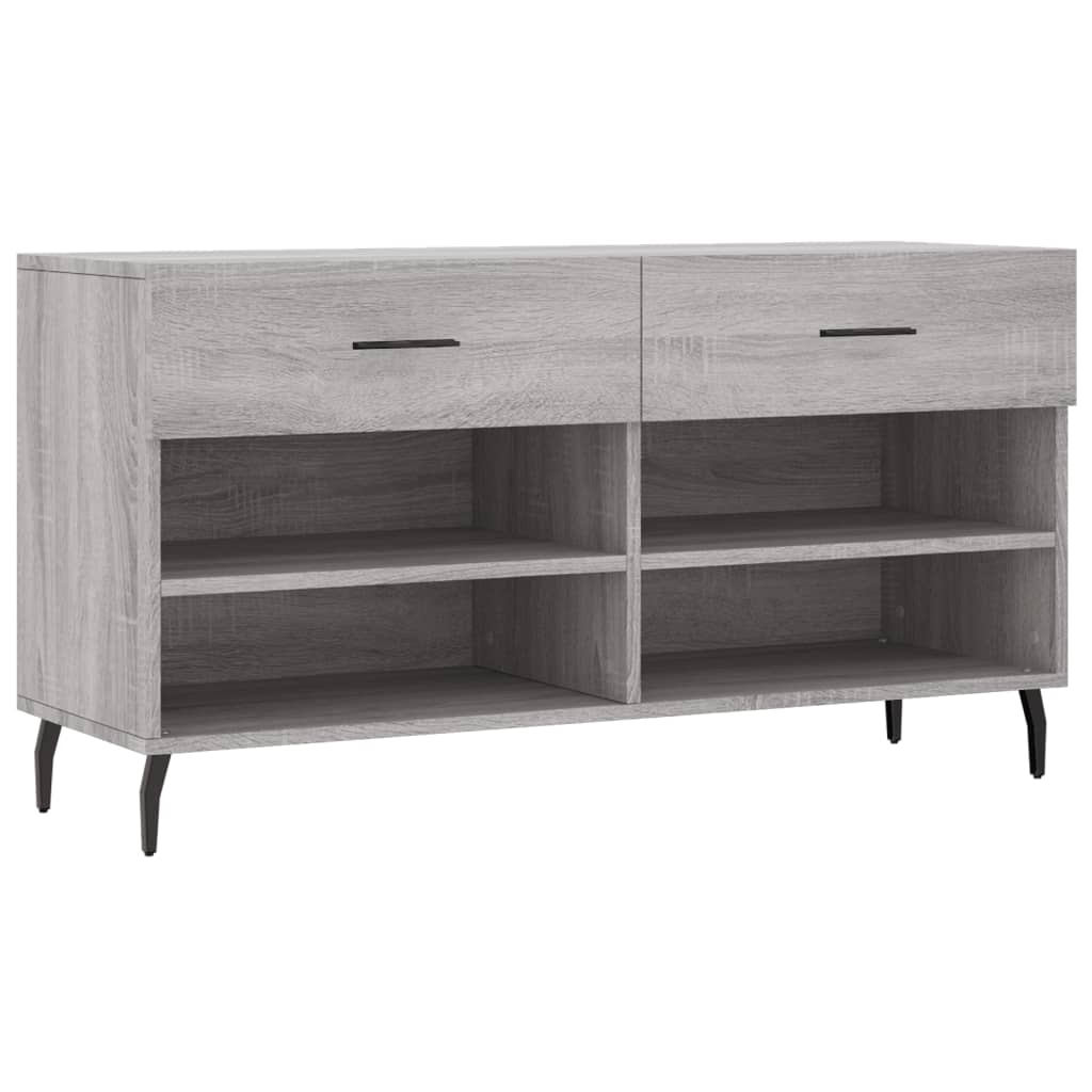 Schoenenbank 102x35x55 cm bewerkt hout grijs sonoma eikenkleur is nu te koop bij PeponiXL, paradijselijk wonen!