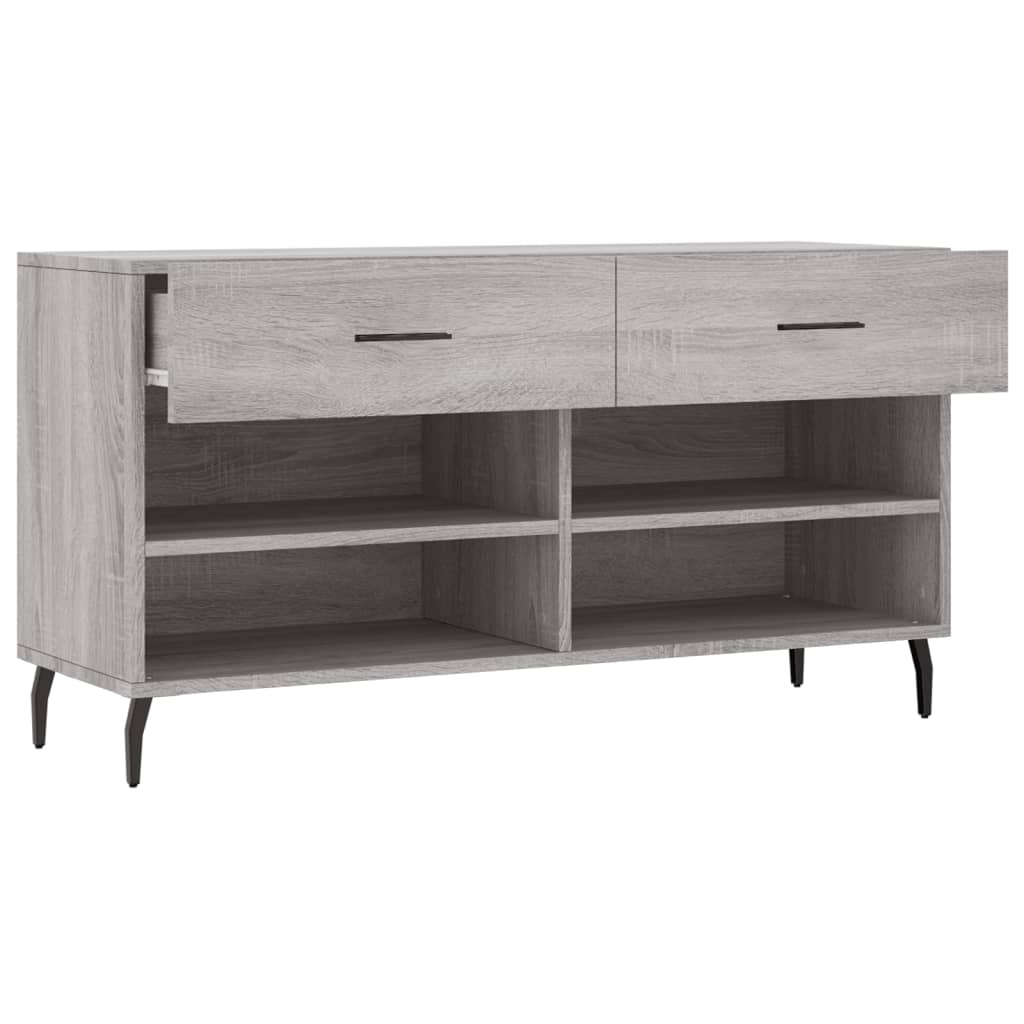 Schoenenbank 102x35x55 cm bewerkt hout grijs sonoma eikenkleur is nu te koop bij PeponiXL, paradijselijk wonen!