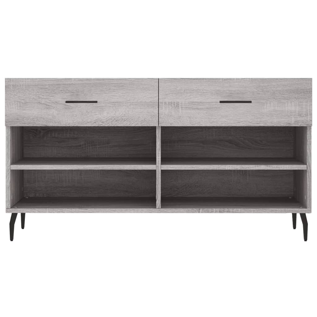 Schoenenbank 102x35x55 cm bewerkt hout grijs sonoma eikenkleur is nu te koop bij PeponiXL, paradijselijk wonen!