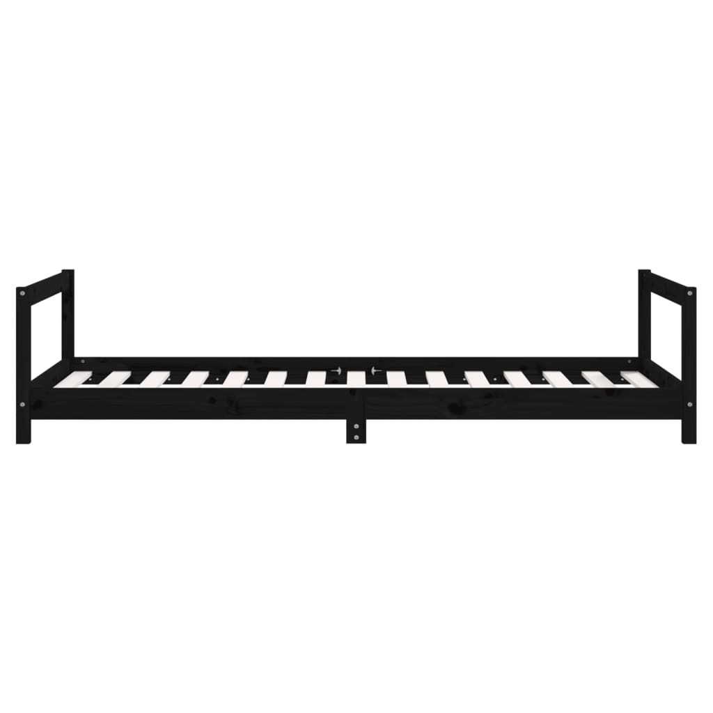 Kinderbedframe 90x190 cm massief grenenhout zwart is nu te koop bij PeponiXL, paradijselijk wonen!