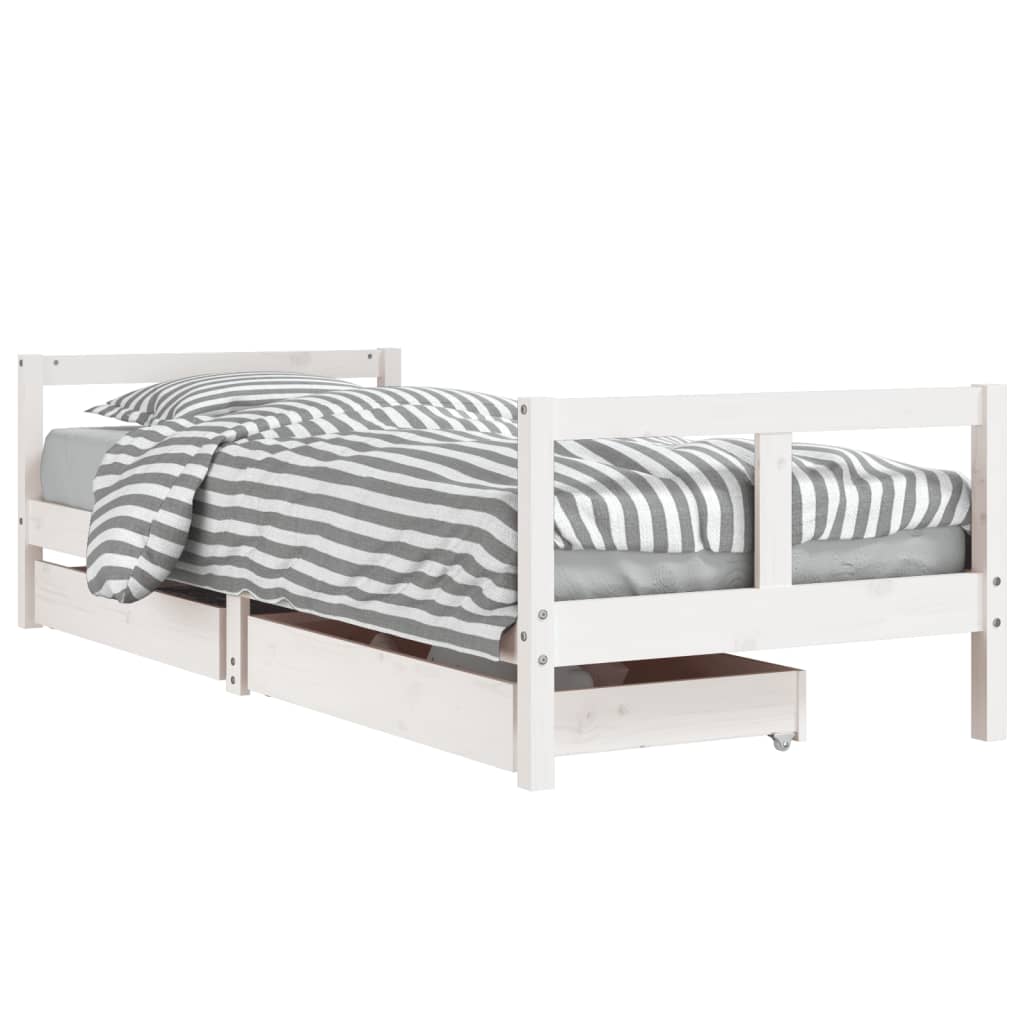 Kinderbedframe met lades 80x200 cm massief grenenhout is nu te koop bij PeponiXL, paradijselijk wonen!