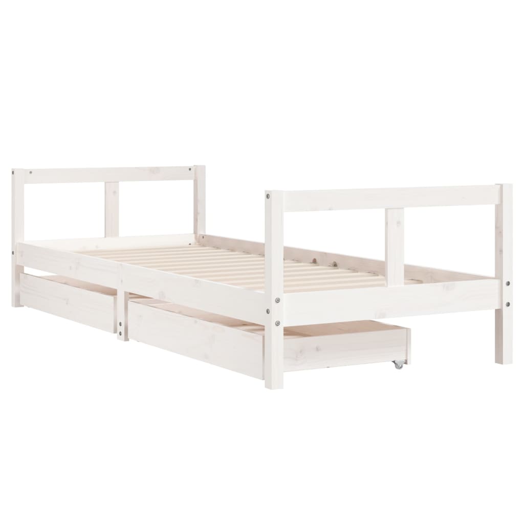 Kinderbedframe met lades 80x200 cm massief grenenhout is nu te koop bij PeponiXL, paradijselijk wonen!