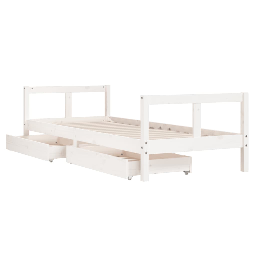 Kinderbedframe met lades 80x200 cm massief grenenhout is nu te koop bij PeponiXL, paradijselijk wonen!