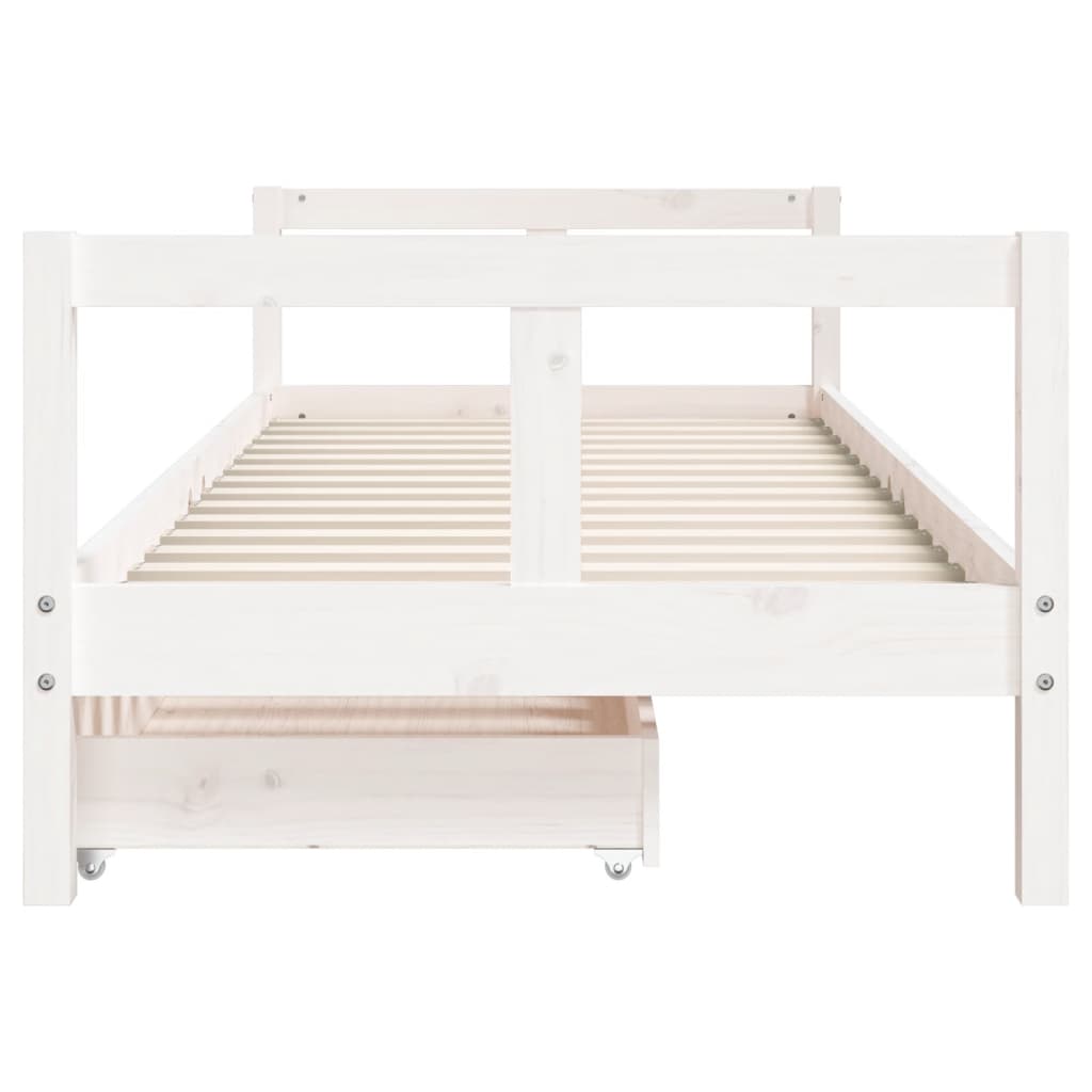 Kinderbedframe met lades 80x200 cm massief grenenhout is nu te koop bij PeponiXL, paradijselijk wonen!