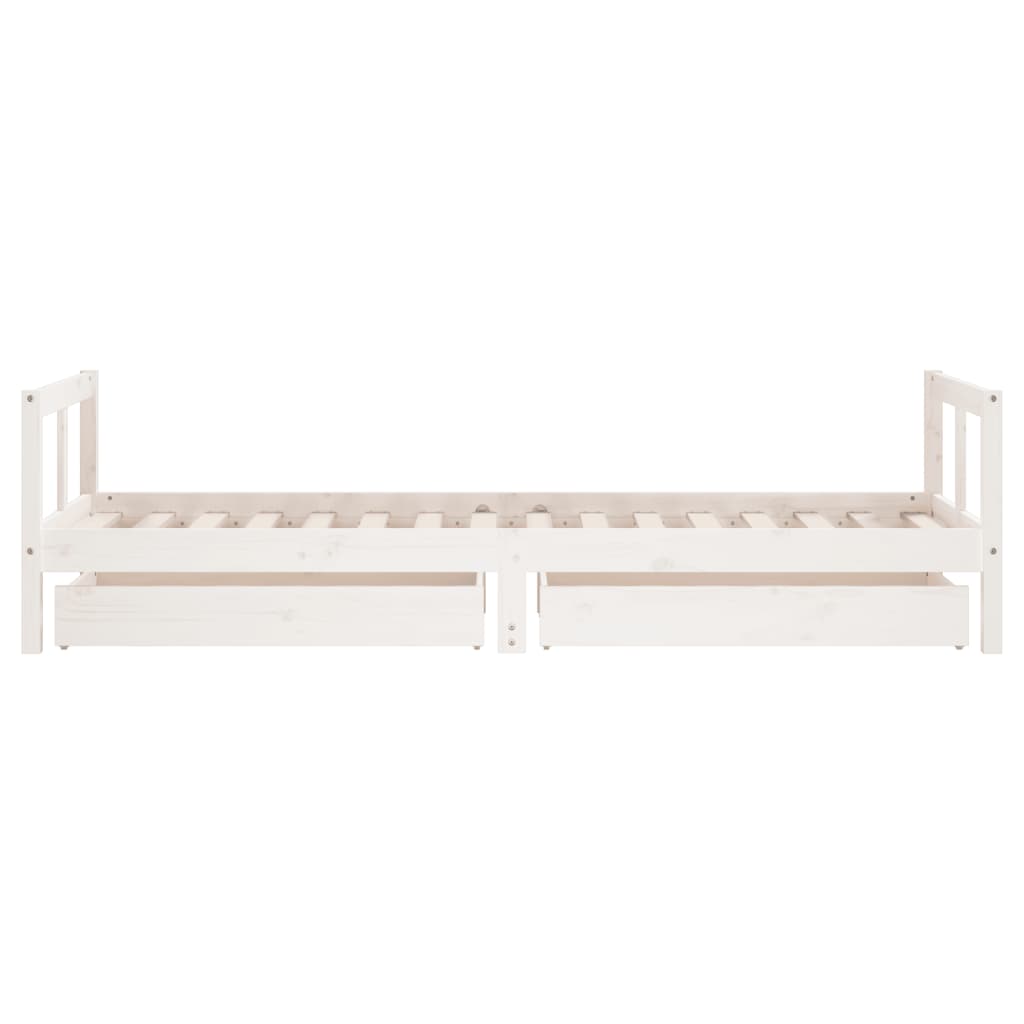 Kinderbedframe met lades 80x200 cm massief grenenhout is nu te koop bij PeponiXL, paradijselijk wonen!