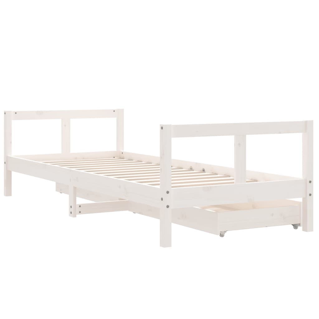 Kinderbedframe met lades 80x200 cm massief grenenhout is nu te koop bij PeponiXL, paradijselijk wonen!