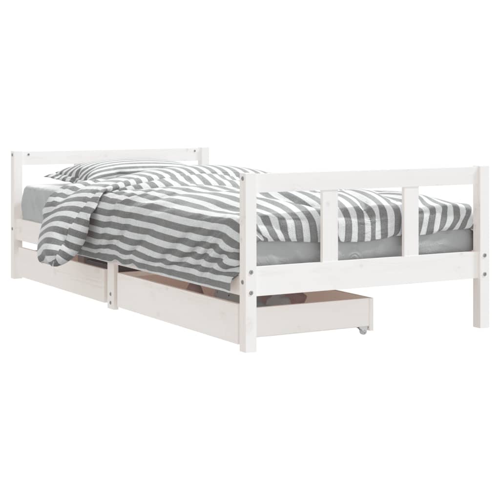 Kinderbedframe 90x200 cm massief grenenhout wit is nu te koop bij PeponiXL, paradijselijk wonen!