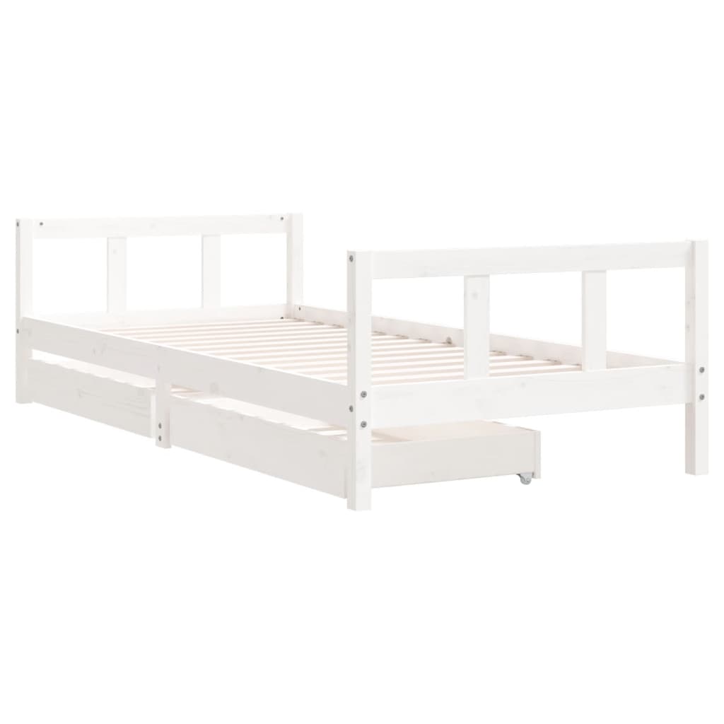 Kinderbedframe 90x200 cm massief grenenhout wit is nu te koop bij PeponiXL, paradijselijk wonen!