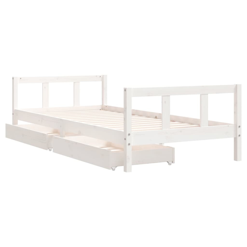 Kinderbedframe 90x200 cm massief grenenhout wit is nu te koop bij PeponiXL, paradijselijk wonen!