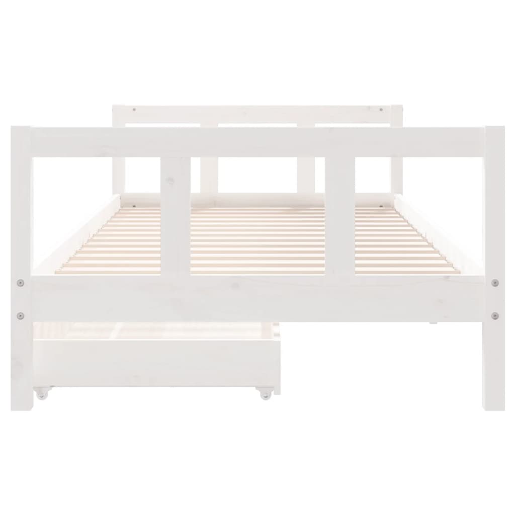 Kinderbedframe 90x200 cm massief grenenhout wit is nu te koop bij PeponiXL, paradijselijk wonen!