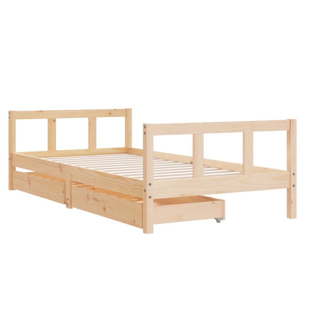 Kinderbedframe met lades 90x190 cm massief grenenhout is nu te koop bij PeponiXL, paradijselijk wonen!