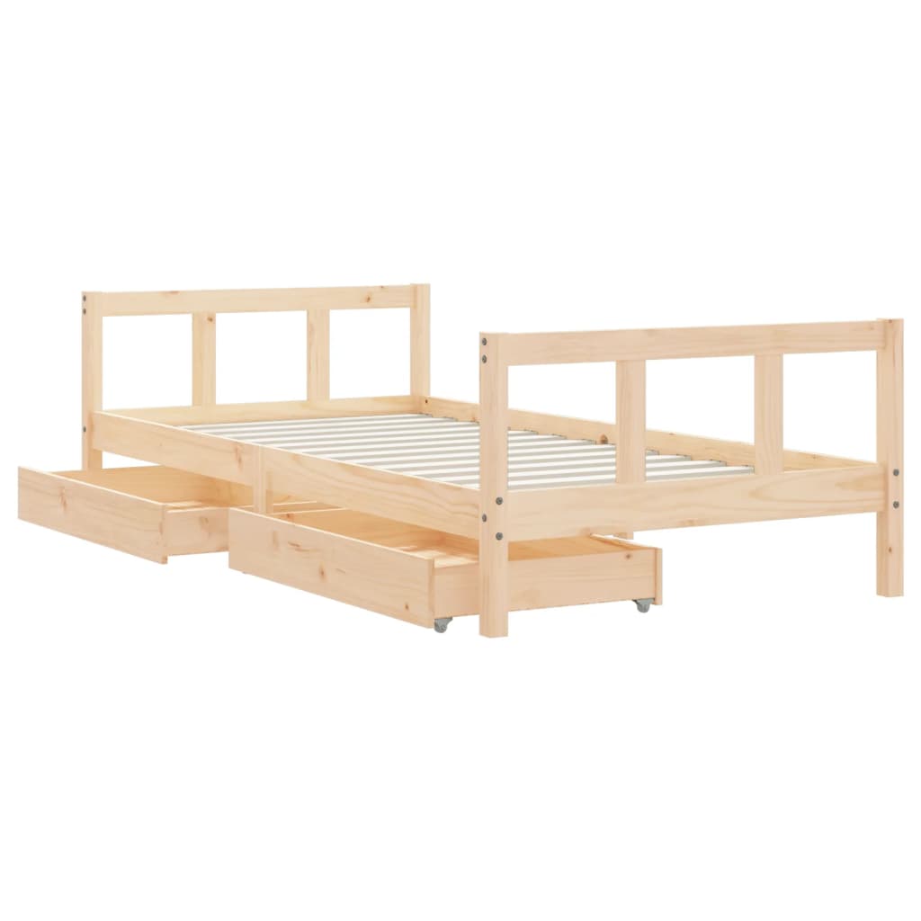 Kinderbedframe met lades 90x190 cm massief grenenhout is nu te koop bij PeponiXL, paradijselijk wonen!