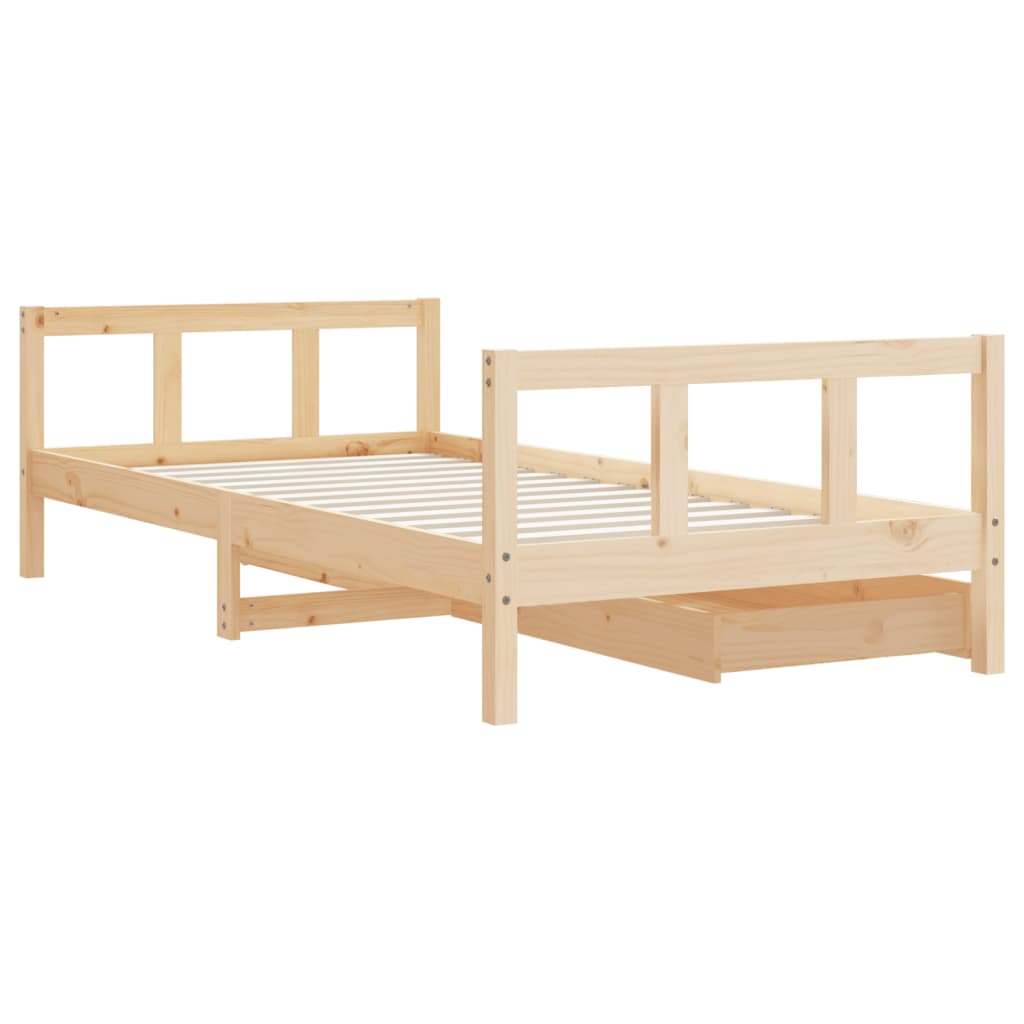 Kinderbedframe met lades 90x190 cm massief grenenhout is nu te koop bij PeponiXL, paradijselijk wonen!